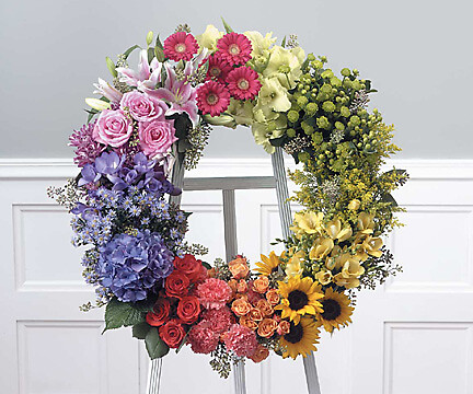 Multi-colored Wreath on easel