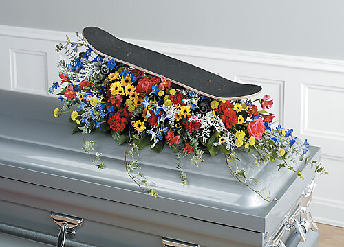 Skate Board Casket Spray