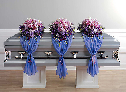 Casket Spray with Fabric Drape