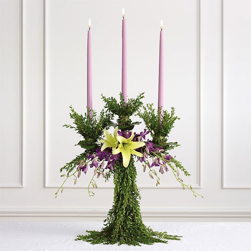 Greenery Candelabra Altar Arrangement