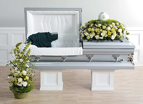 White &amp; Green Sympathy Arrangements