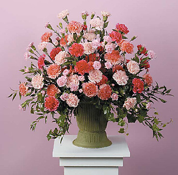 Pink &amp; Peach Carnation Urn